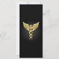 Gold Polygonal Symbol Caduceus