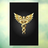 Gold Polygonal Symbol Caduceus Fensteraufkleber (Blatt 3)