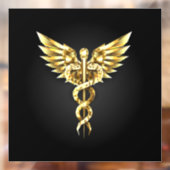 Gold Polygonal Symbol Caduceus Fensteraufkleber (Blatt 2)