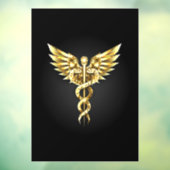 Gold Polygonal Symbol Caduceus Fensteraufkleber (Blatt 3)