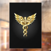 Gold Polygonal Symbol Caduceus Fensteraufkleber (Blatt 2)