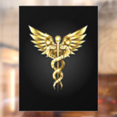 Gold Polygonal Symbol Caduceus Fensteraufkleber (Blatt 2)