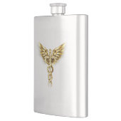 Gold Polygonal Symbol Caduceus Flachmann (Links)