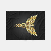Gold Polygonal Symbol Caduceus Fleecedecke (Vorderseite (Horizontal))