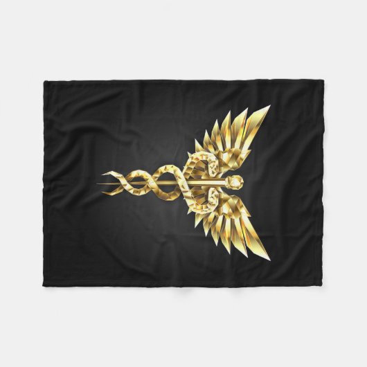Gold Polygonal Symbol Caduceus Fleecedecke (Vorderseite (Horizontal))