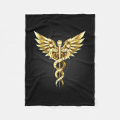 Gold Polygonal Symbol Caduceus Fleecedecke (Vorderseite)