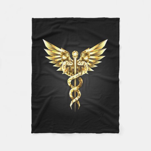 Gold Polygonal Symbol Caduceus Fleecedecke (Vorderseite)