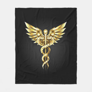 Gold Polygonal Symbol Caduceus Fleecedecke