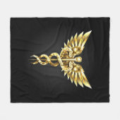 Gold Polygonal Symbol Caduceus Fleecedecke (Vorderseite (Horizontal))
