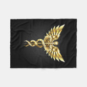 Gold Polygonal Symbol Caduceus Fleecedecke (Vorderseite (Horizontal))