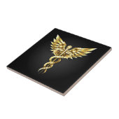 Gold Polygonal Symbol Caduceus Fliese (Seite)