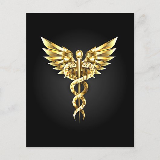 Gold Polygonal Symbol Caduceus Flyer (Vorne)