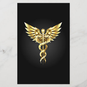 Gold Polygonal Symbol Caduceus Flyer