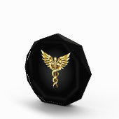 Gold Polygonal Symbol Caduceus Fotoblock (Rechts)