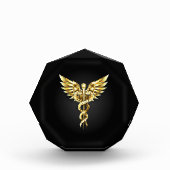 Gold Polygonal Symbol Caduceus Fotoblock (Vorderseite)