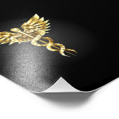 Gold Polygonal Symbol Caduceus Fotodruck (Ecke)