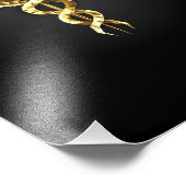 Gold Polygonal Symbol Caduceus Fotodruck (Ecke)