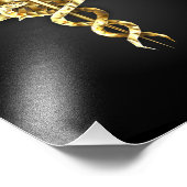 Gold Polygonal Symbol Caduceus Fotodruck (Ecke)