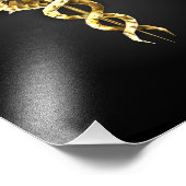 Gold Polygonal Symbol Caduceus Fotodruck (Ecke)