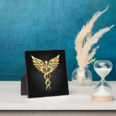 Gold Polygonal Symbol Caduceus Fotoplatte (InSitu)