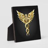 Gold Polygonal Symbol Caduceus Fotoplatte (Vorderseite)