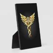 Gold Polygonal Symbol Caduceus Fotoplatte (Seite)