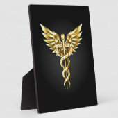 Gold Polygonal Symbol Caduceus Fotoplatte (Seite)