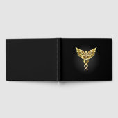 Gold Polygonal Symbol Caduceus Gästebuch (Voll)
