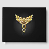 Gold Polygonal Symbol Caduceus Gästebuch (Vorderseite)