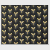 Gold Polygonal Symbol Caduceus Geschenkpapier (Flach)