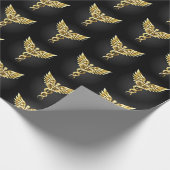 Gold Polygonal Symbol Caduceus Geschenkpapier (Ecke)