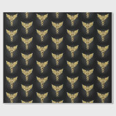 Gold Polygonal Symbol Caduceus Geschenkpapier (Flach)