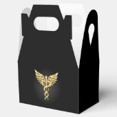Gold Polygonal Symbol Caduceus Geschenkschachtel (Geöffnet)