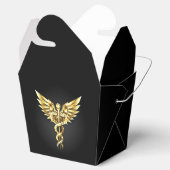 Gold Polygonal Symbol Caduceus Geschenkschachtel (Geöffnet)