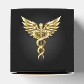 Gold Polygonal Symbol Caduceus Geschenkschachtel (Oben)