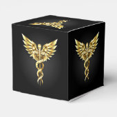 Gold Polygonal Symbol Caduceus Geschenkschachtel (Rückseite)