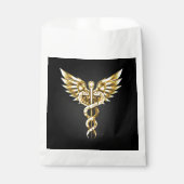 Gold Polygonal Symbol Caduceus Geschenktütchen (Vorderseite)