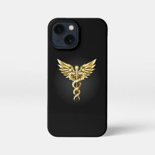 Gold Polygonal Symbol Caduceus iPhone 13 Mini Hülle