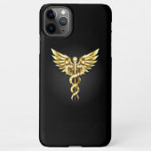 Gold Polygonal Symbol Caduceus iPhone Hülle (Rückseite)