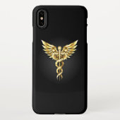 Gold Polygonal Symbol Caduceus iPhone Hülle (Rückseite)