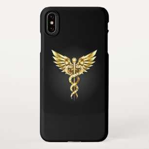 Gold Polygonal Symbol Caduceus iPhone Hülle