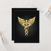 Gold Polygonal Symbol Caduceus Karte (Vorderseite/Rückseite Beispiel)