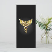 Gold Polygonal Symbol Caduceus Karte (Stehend Vorderseite)