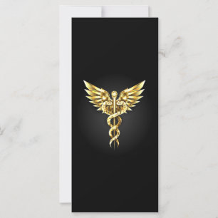 Gold Polygonal Symbol Caduceus Karte