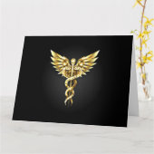 Gold Polygonal Symbol Caduceus Karte (Gelbe Blume)
