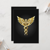 Gold Polygonal Symbol Caduceus Karte (Vorderseite/Rückseite Beispiel)