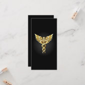 Gold Polygonal Symbol Caduceus Karte (Vorderseite/Rückseite Beispiel)