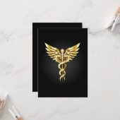 Gold Polygonal Symbol Caduceus Karte (Vorderseite/Rückseite Beispiel)