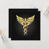 Gold Polygonal Symbol Caduceus Karte (Vorderseite/Rückseite Beispiel)