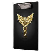 Gold Polygonal Symbol Caduceus Klemmbrett (Links)
